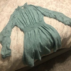 Long sleeve Lacey Mint Dress